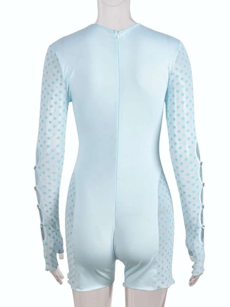 Hollow-Out Mesh Playsuit