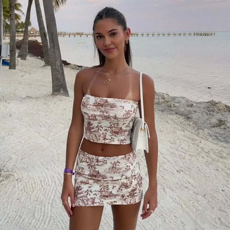 Two-Piece Tube Top + Mini Skirt