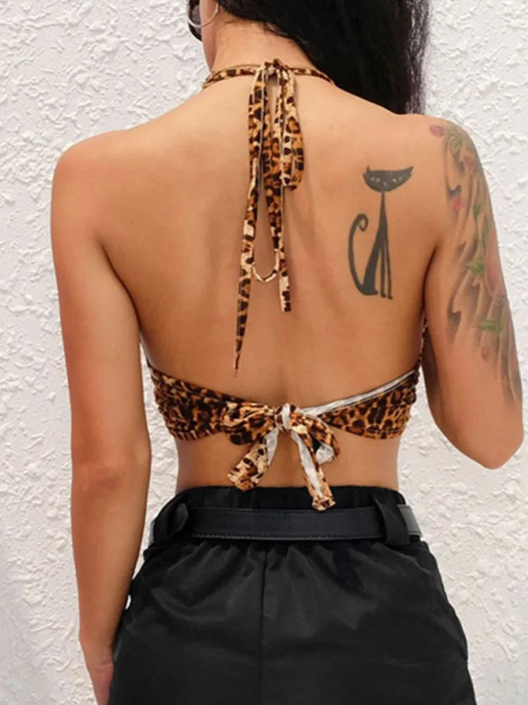 Leopard Print Crop Tank Top