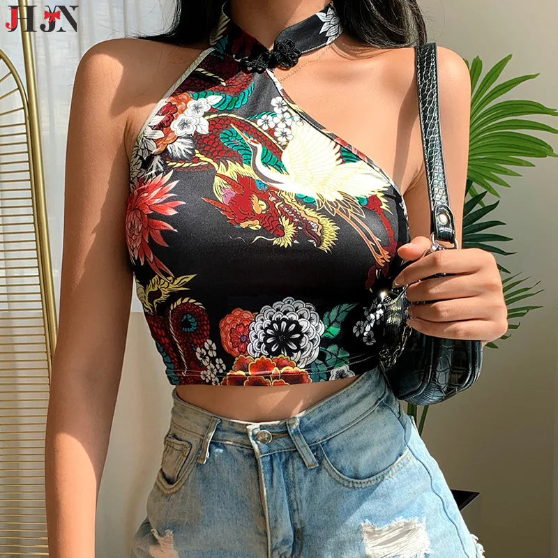 Backless Floral Tank Top