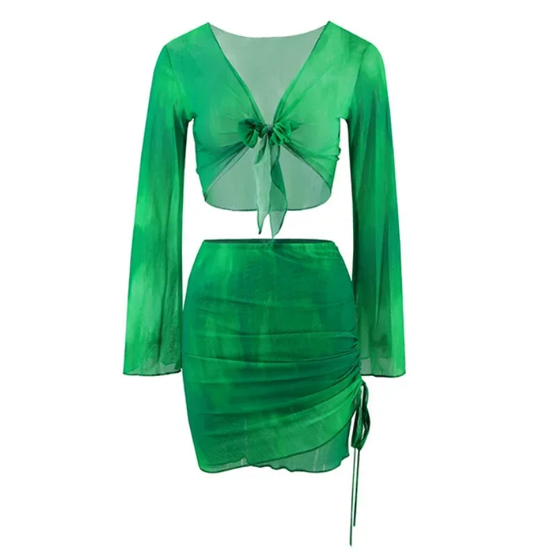 Two-Piece Long Sleeve + Mini Dress Bikini